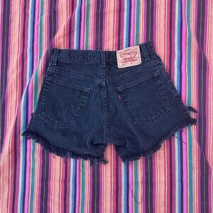 Distressed black  Levis Shorts
